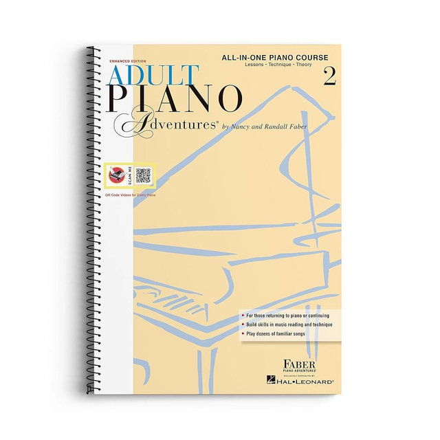 Adult Piano Adventures: All-in-One Piano Course - Book 2 | Early Intermediate Piano Method with Online Audio | Songbook with Sheet Music and Theory for Adults | Faber Piano Book for Chord Playing