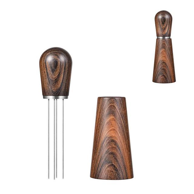 Espresso Coffee Stirrer, Pavant Coffee Stirring Tool for Espresso Distribution, Natural Wood Handle and Stand, Professional Barista Hand Distribution Tool (Sandalwood)