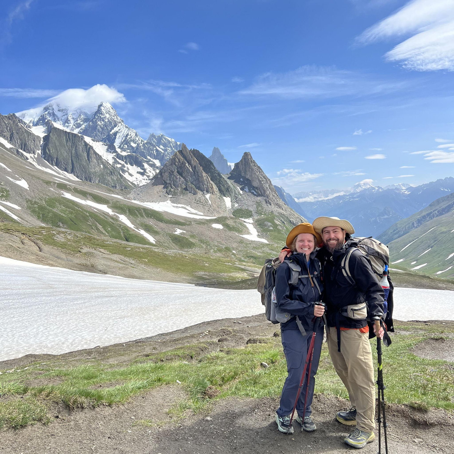 Windy day on the Tour du Mont Blanc (France, Italy, or Switzerland)
