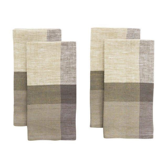 Block-Striped Linen Napkins (Set of 4)