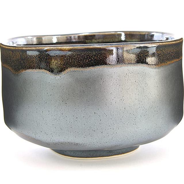 Mino Ware Japanese Handcrafted Matcha Tea Bowl Black, Matcha Tea Cup Ceremony, Authentic Pottery, Kuro Oribe Chawan