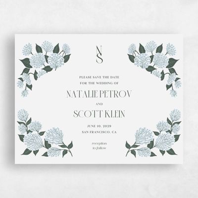 Blue Wedding Save the Date - Bellis Landscape