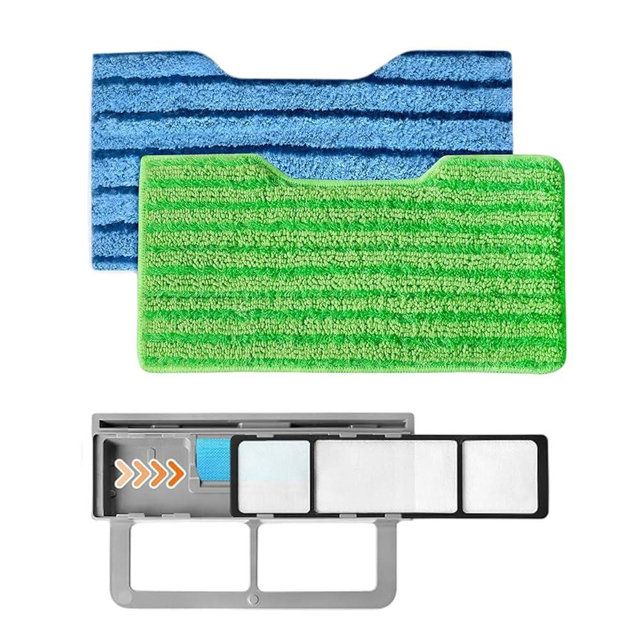 Reusable Replacement Pads Compatible with Shark Vac Pad VM252 VM251 VM180 VM401 VM200 VC205 VM250 VM200 VM200C VM190 VM250 QM250 VM190 Vacuum Mop Refills Upgraded Design of Dirt Chamber, 1+1+2 Pack