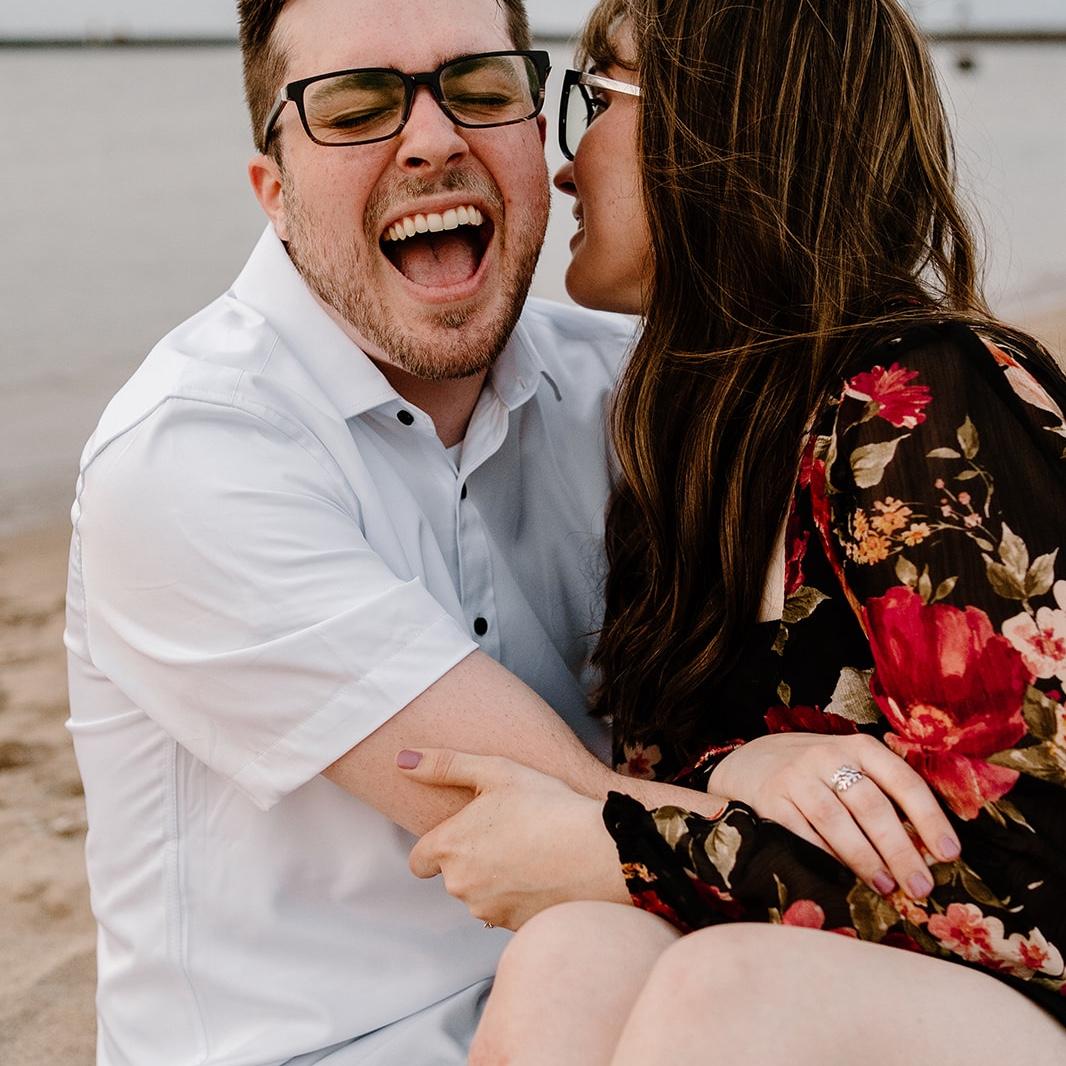 Our original engagement photos from 2021!  This photo is Baylee's evidence when she claims that she is the funnier one in the relationship.. :)