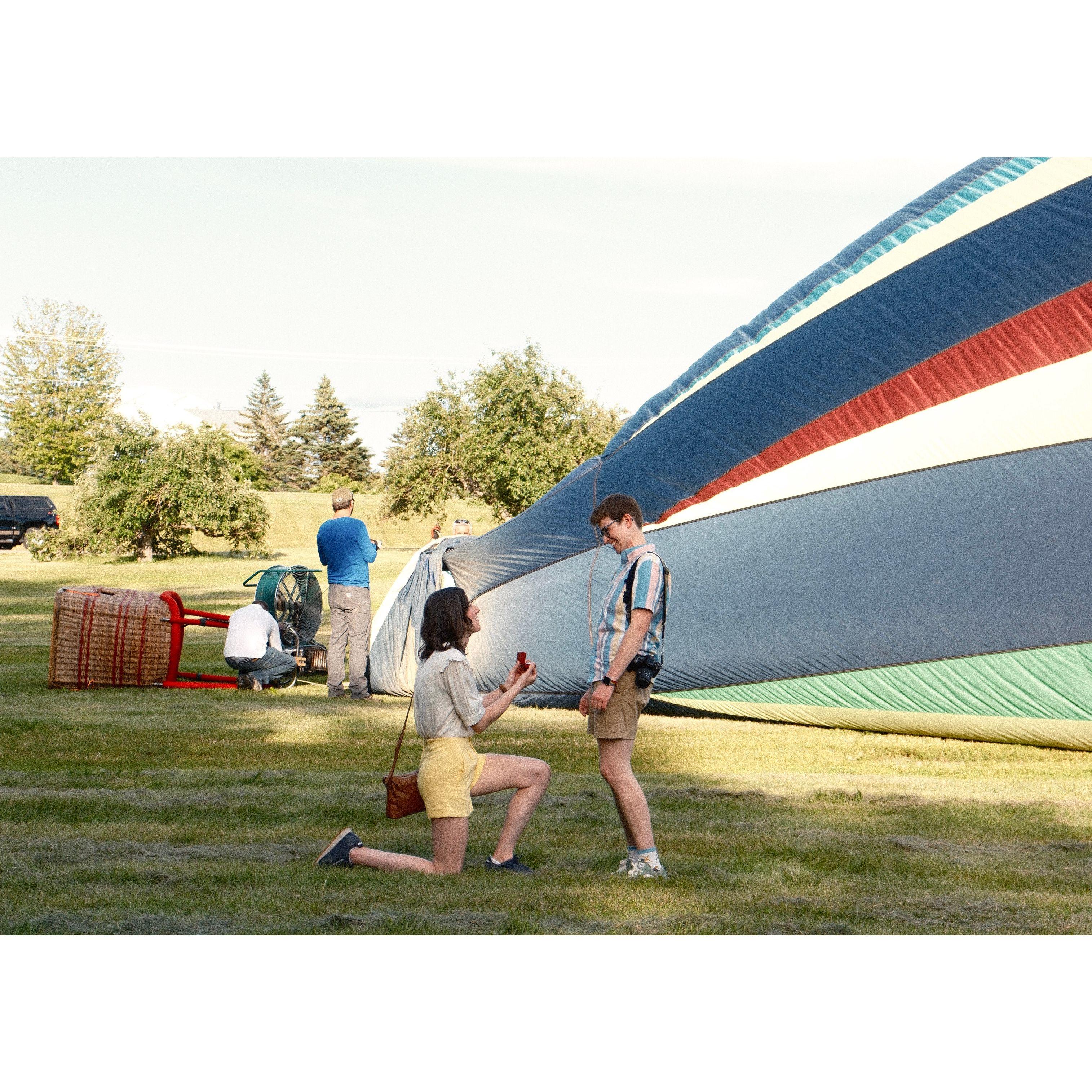 Amanda's hot air balloon proposal.