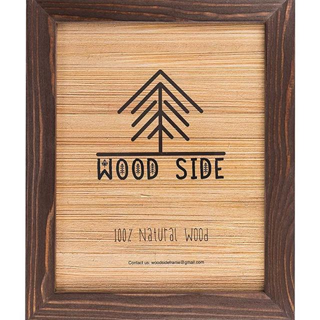 Rustic Wooden Poster Picture Frame 12x16 - Natural Solid Eco Distressed Wood for Wall Mounting Photo Frame - Brown Wenge