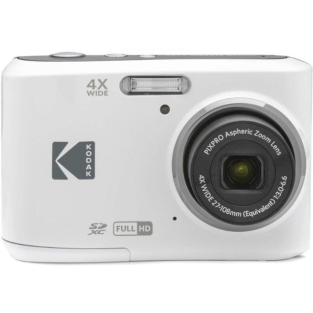 KODAK PIXPRO Friendly Zoom FZ55-WH 16MP Digital Camera with 4X Optical Zoom 27mm Wide Angle and 2.7" LCD Screen (White)