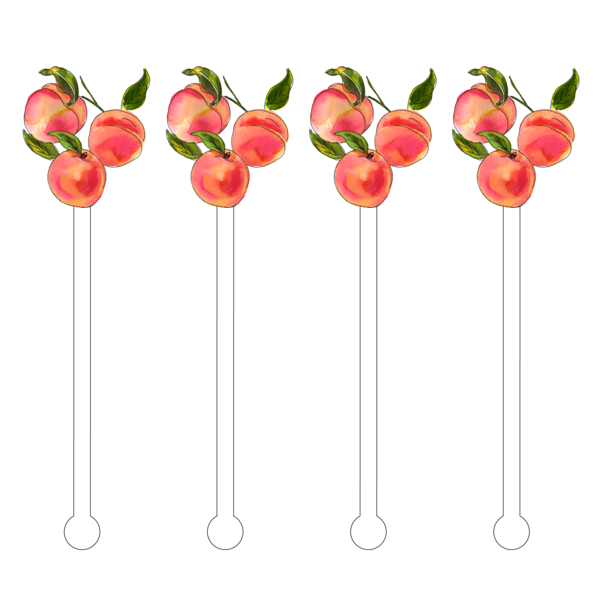 Peaches Acrylic Stir Sticks