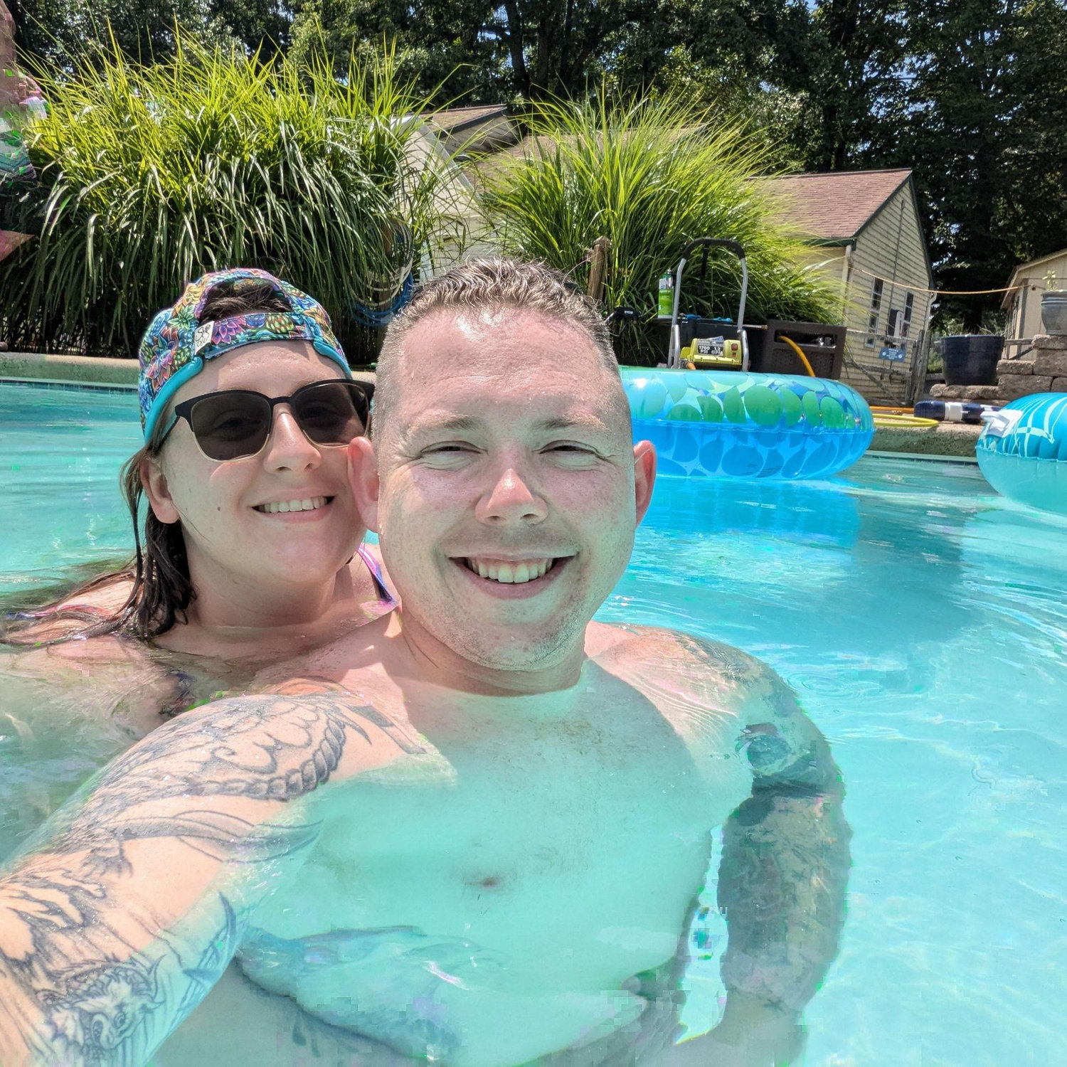 Pool day at the parents'.