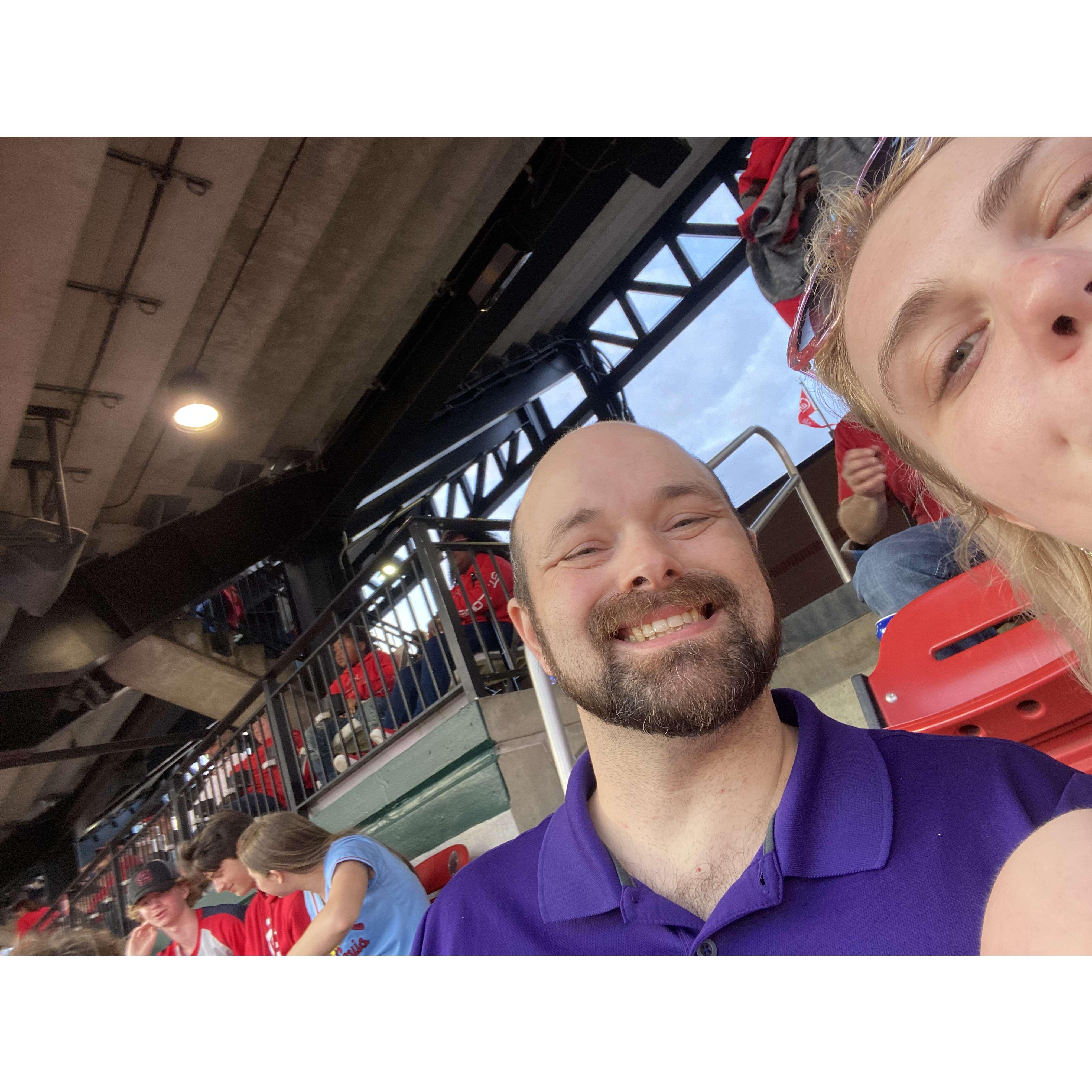 Christopher's first Cardinal's game in St. Louis, Spring 2022
