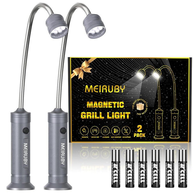 Grill BBQ Stocking Stuffers for Men Adults, 2-Pack Magnetic Barbecue Grill Light: BBQ Grilling Blackstone Griddle Accessories for Outdoor Grills, Birthday Christmas Gifts for Men Dad Husband Grandpa