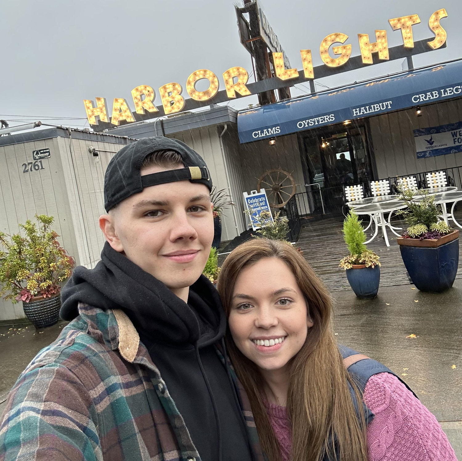 Celebrating our 1 year anniversary where we had our first date- Harbor Lights in Tacoma, WA