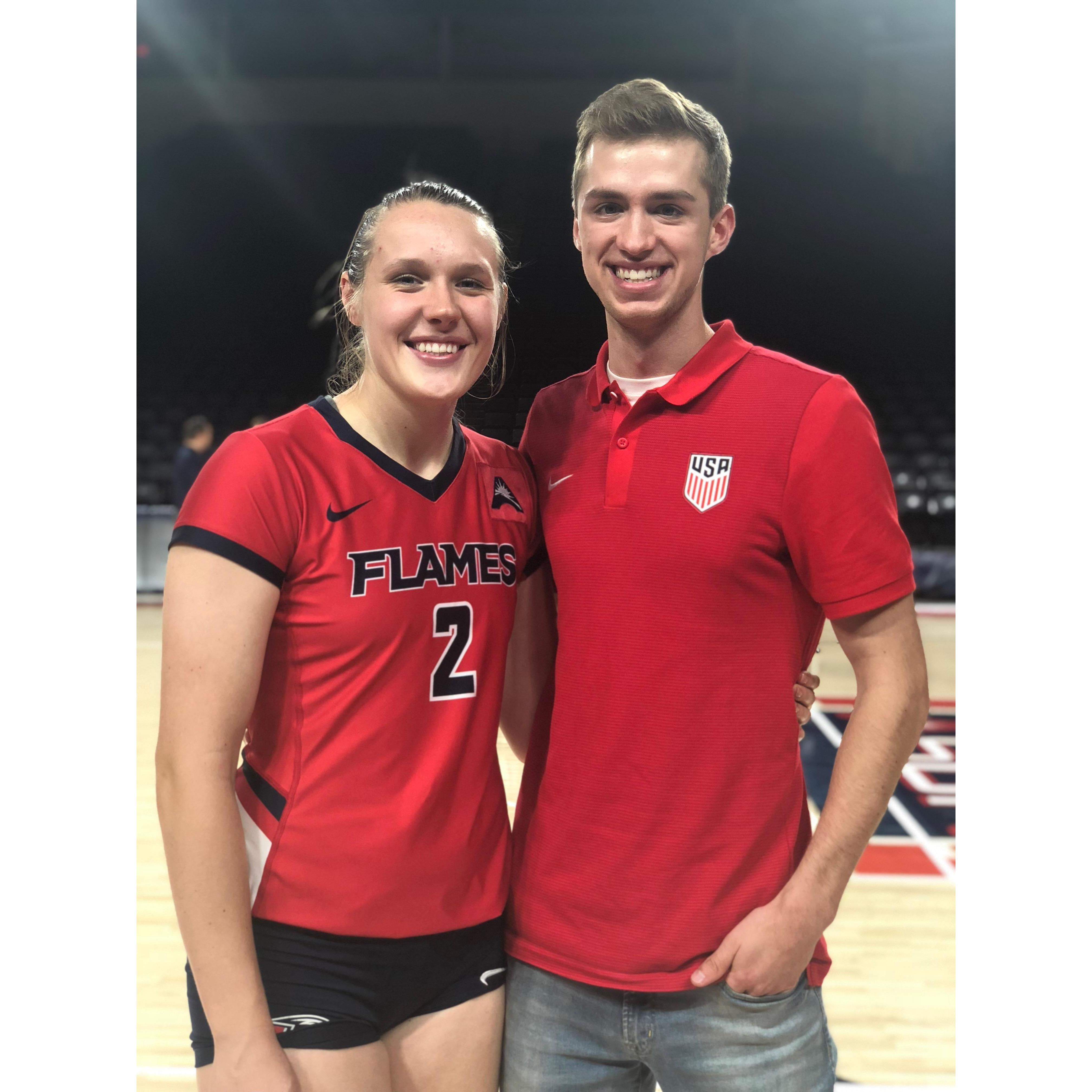 After a home Liberty Volleyball Match