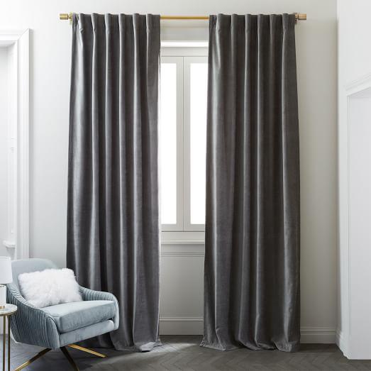 Textured Upholstery Velvet Curtain - Metal, 108"