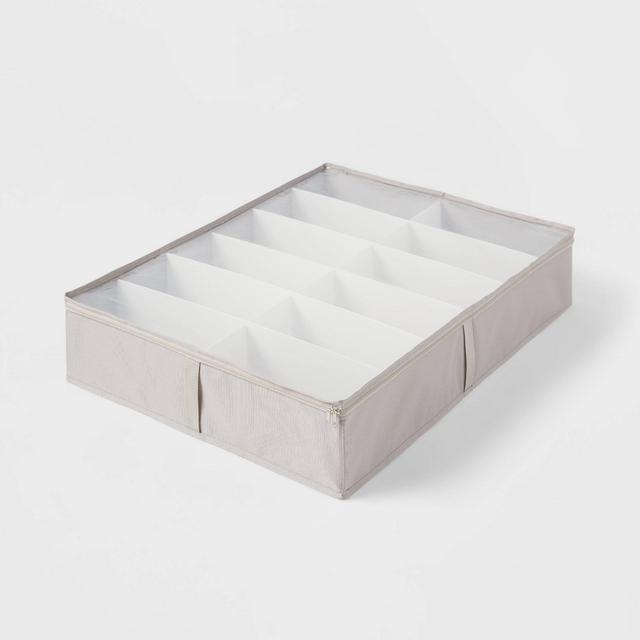 Underbed Fabric Shoe Storage Gray - Brightroom™
