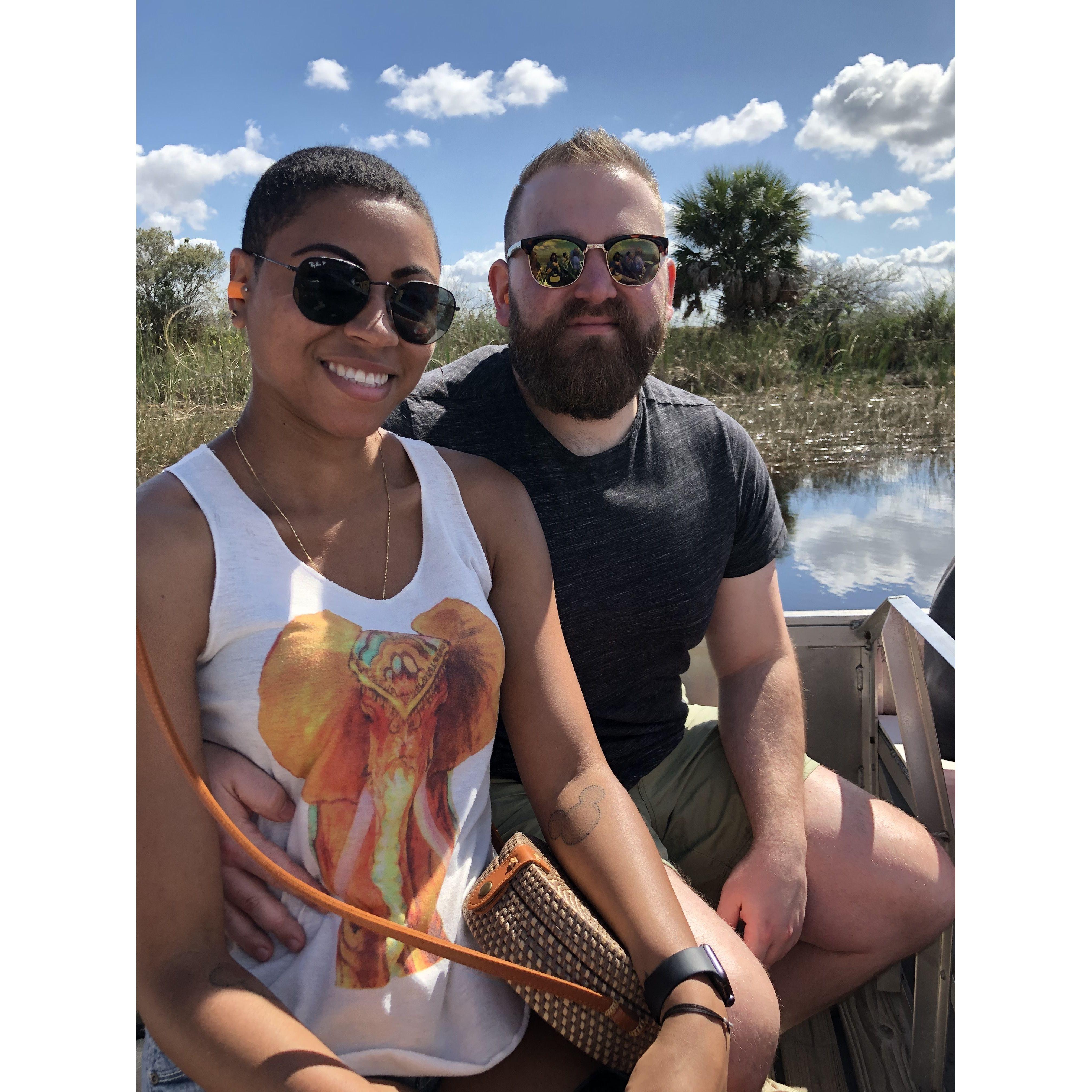 Our first trip to Florida and Kevin experienced his first airboat ride in the Everglades
