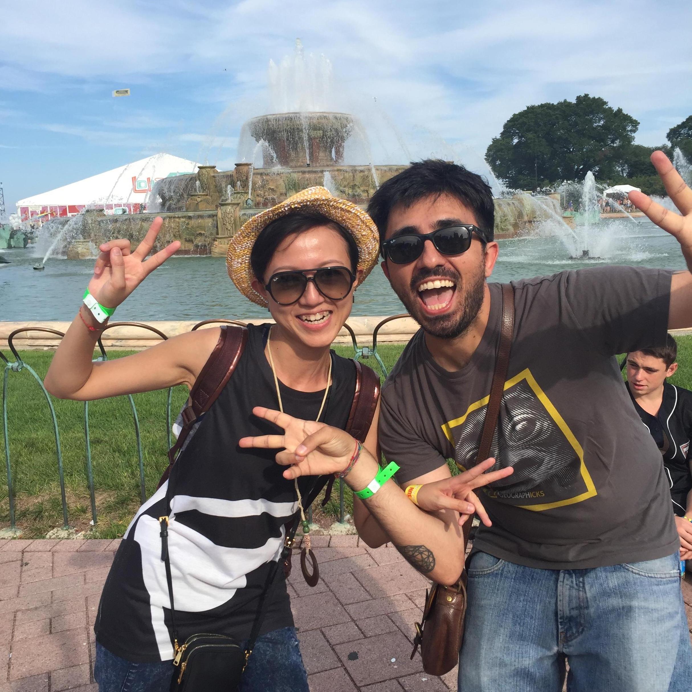 Luca with his murse :D @Lollapalooza 2016