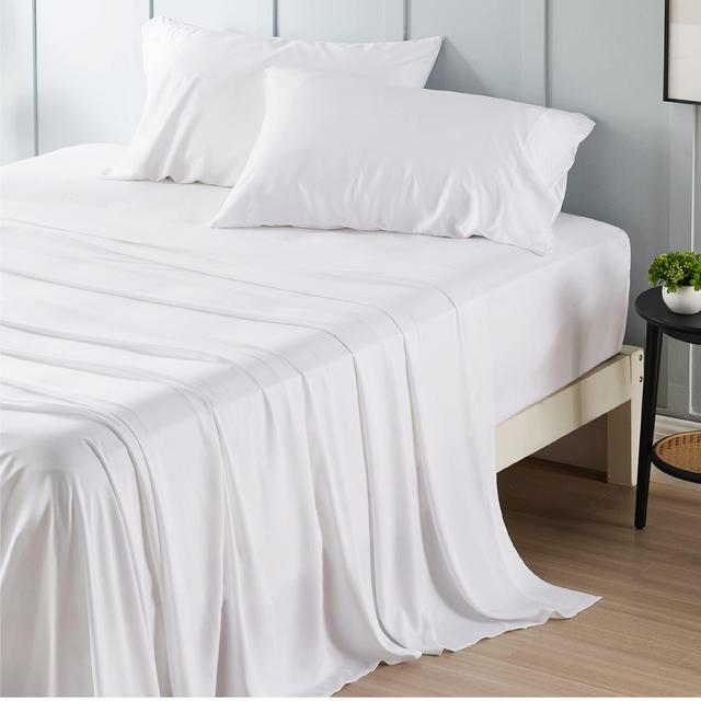 Bedsure Cooling Sheets Set King (Color: White)