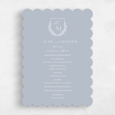 Grey Scalloped Wedding Program - Oakdale