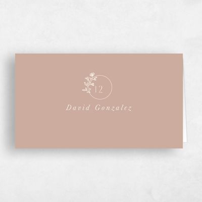 Brown Typography Wedding Place Card - Positano