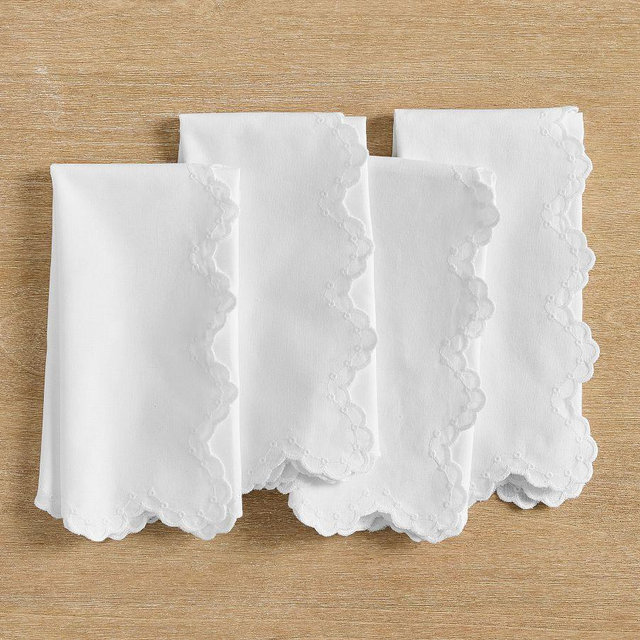 Eyelet Border Napkins, Set of 4 - White
