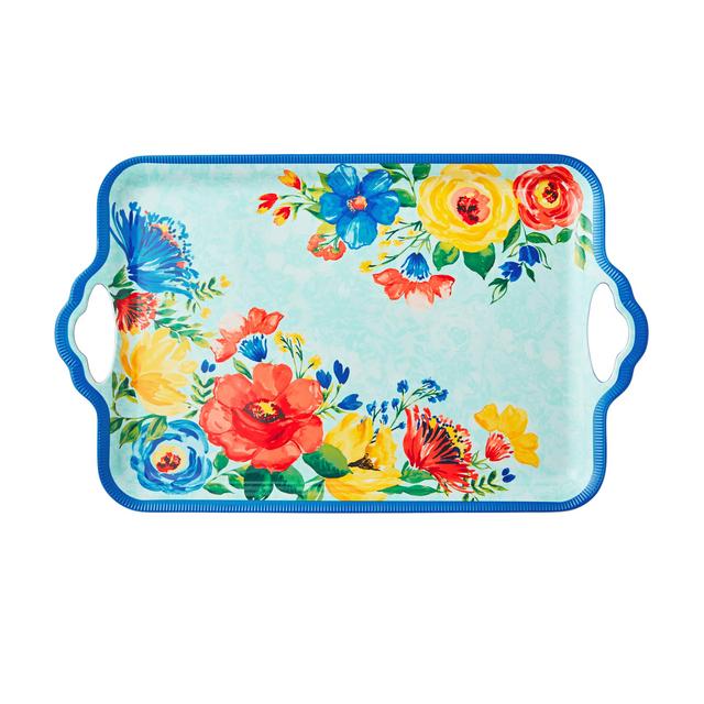 The Pioneer Woman Blooming Bouquet Ceramic Rectangular Baker with Lid, Size: 4 Piece