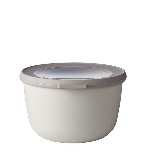 Rosti Mepal Cirqula Multi Food Storage and Serving Bowl with Lid, Tall 1 Quart, White