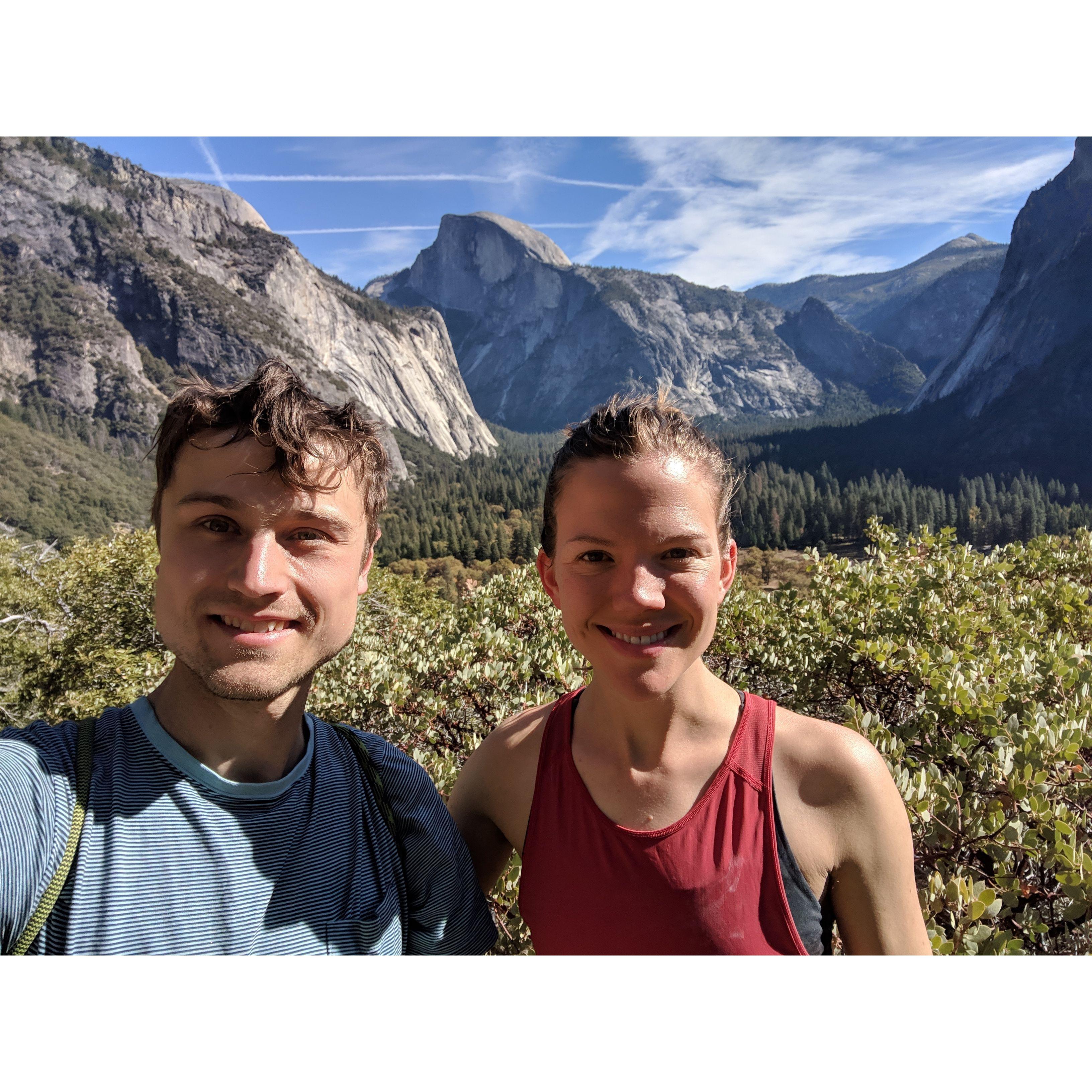 In Yosemite valley, where we spent some time climbing after grad school.