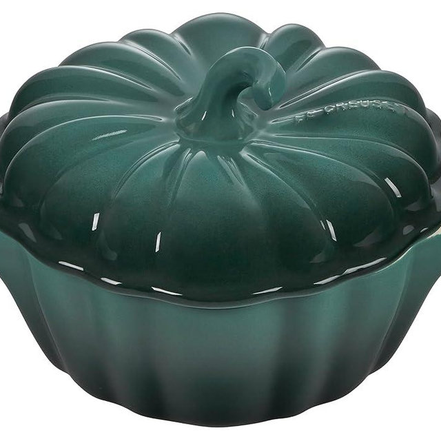 Le Creuset Stoneware Figural Pumpkin Petite Cocotte, 12 oz., Artichaut