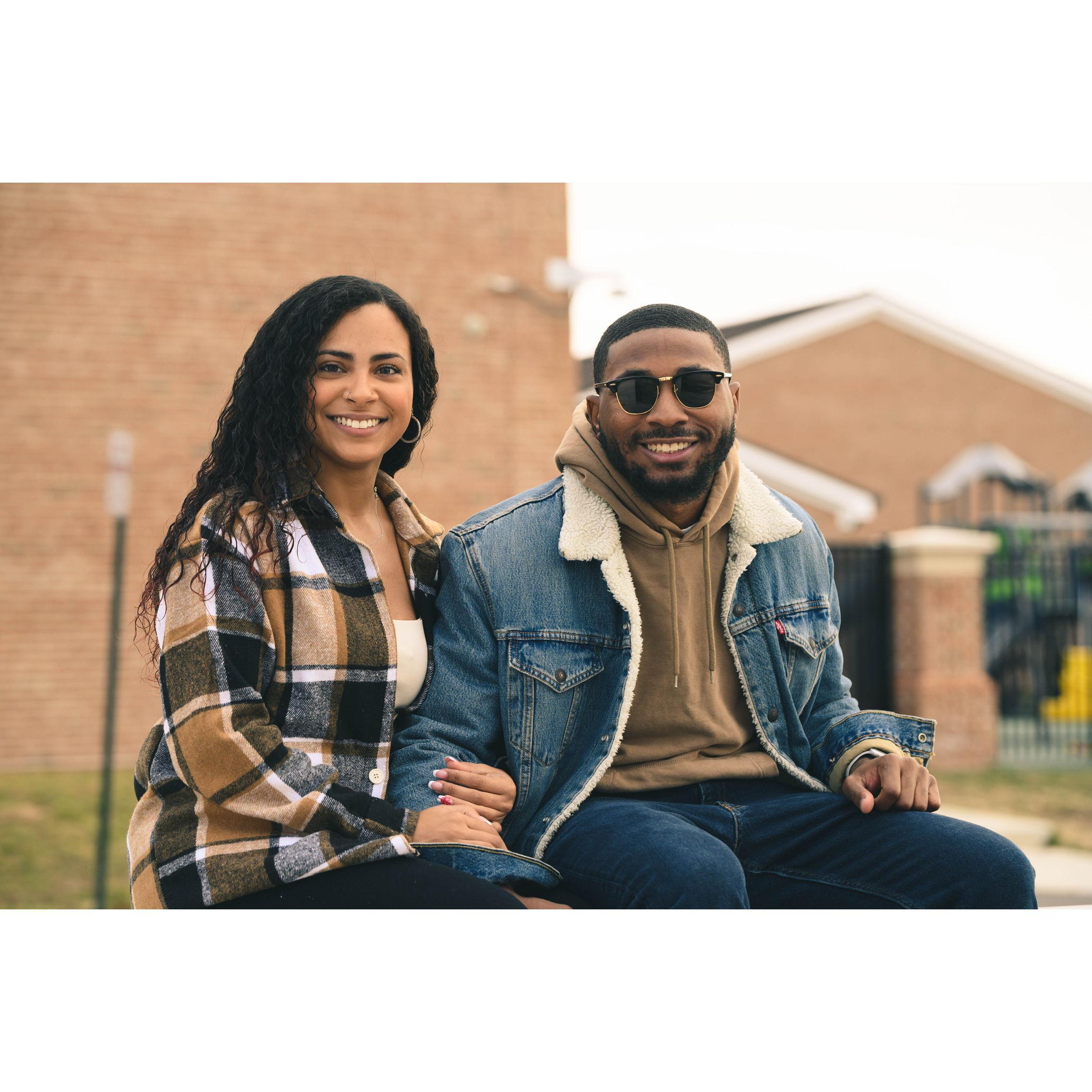 Darryl and Ariana got pictures taken of them, where they went to elementary school together,  on Christmas Eve 2023, and that's when Darryl proposed!!
