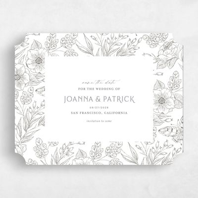 White Ticket Wedding Save the Date - Briallen Landscape