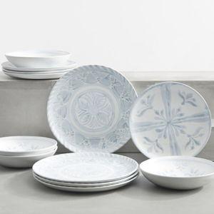 2-person Chambray Stoneware Dinner Set