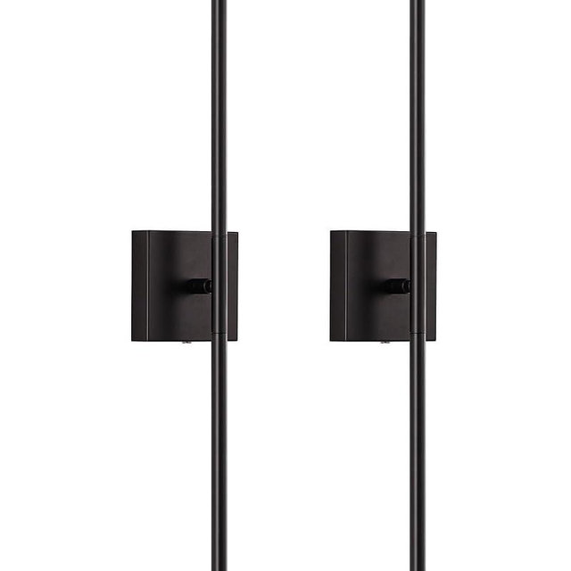 KDG Cordless Wall Sconces Set of 2, Wireless 7000mAh Rechargeable Battery Operated LED Wall Lamps with Remote, 360° Rotate Lightings for Wall Painting, Bedroom, Hallway, Night Light 23.6 inch (Black)