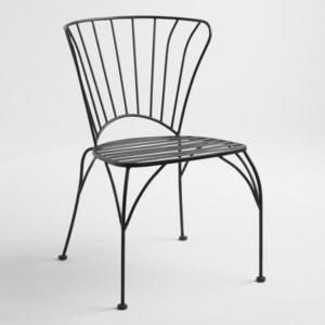 Black Metal Cadiz Outdoor Stacking Chairs Set of 2