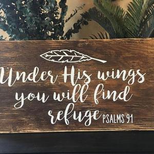 Scripture Art- Custom Wood Sign Psalms 91
