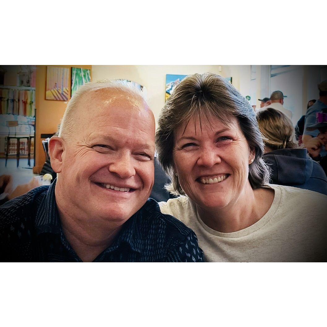 At dinner after he proposed. I don't think either of us has stopped smiling.