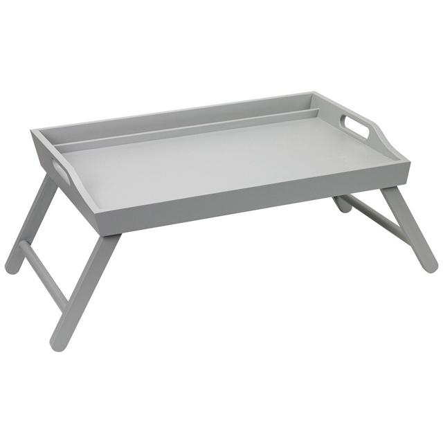 Rossie Home Wood Media Bed Tray in Grey