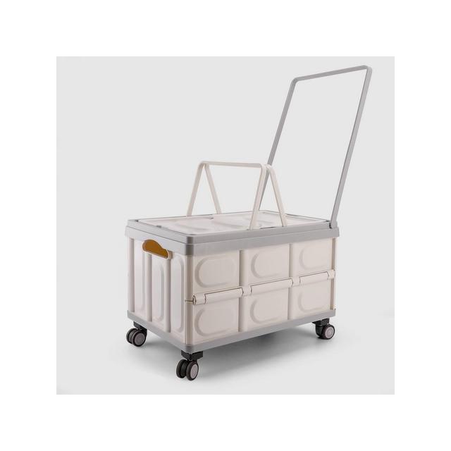 VUSIGN 11.6''X20.8'' Crates with Swivel Wheels Light Beige