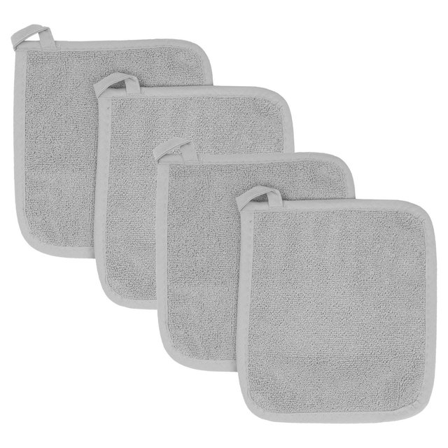 John Ritzenthaler Co. Ritz 4-Pack Terry Pot Holder Set, Titanium