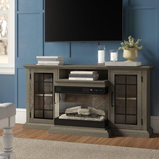 Aubriella TV Stand for TVs up to 65" with Electric Fireplace Included