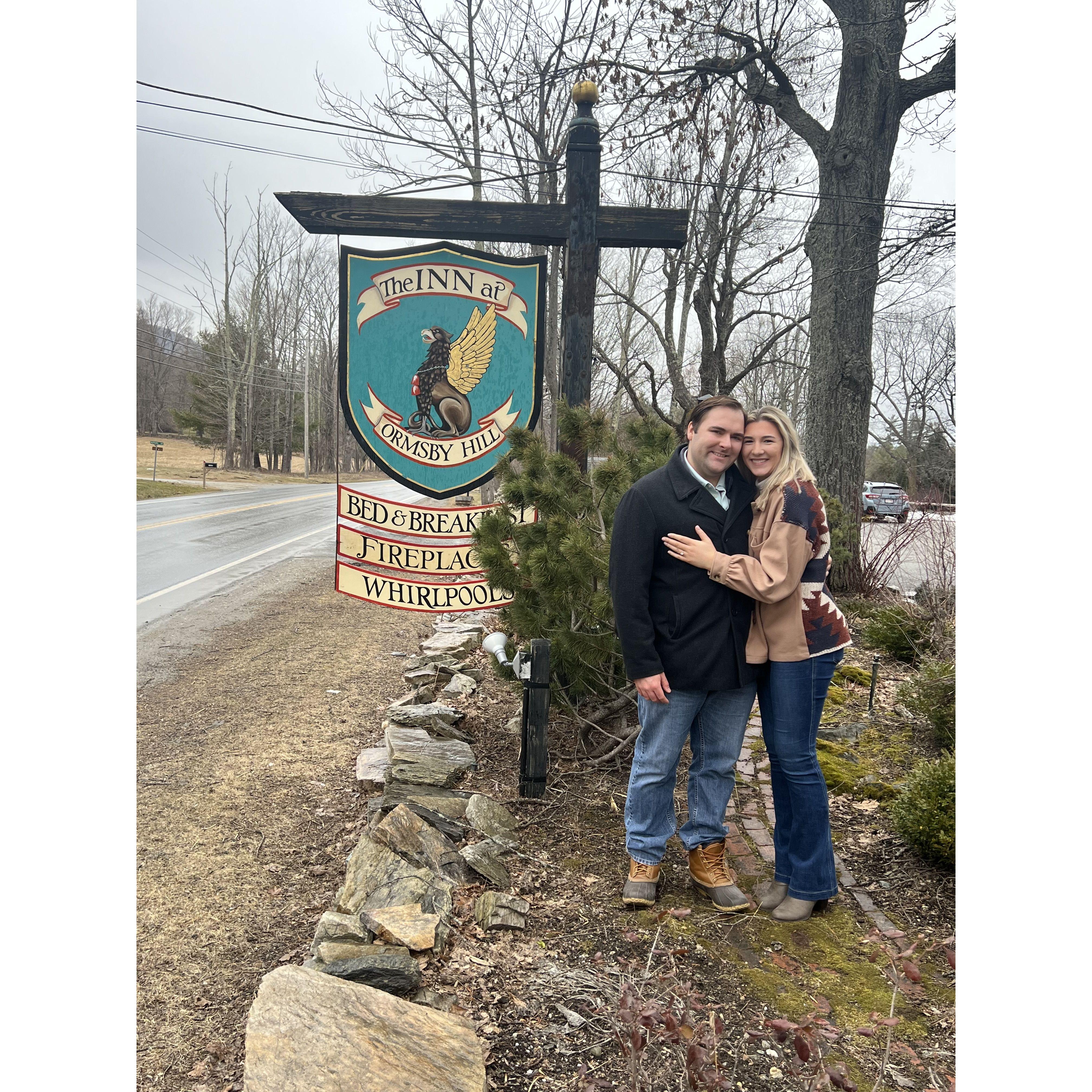 Our engagement weekend, The Inn at Ormsby Hill, Manchester, Vermont