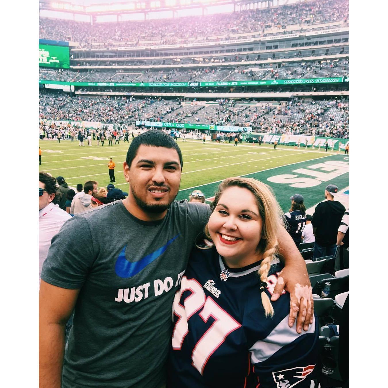 Patriots vs Jets game at Met Life Stadium in 2018.