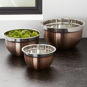 Copper Mixing Bowl Set of Three