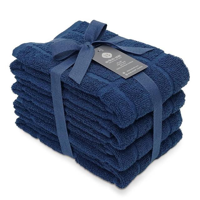 Mellow Buff 100% Cotton Terry Dish Towels, 4 Pack Plain, 16 x26 Inches, Super Soft and Absorbent Kitchen Towels, Perfect for Kitchen Cleaning and Dish Washing | Navy Blue