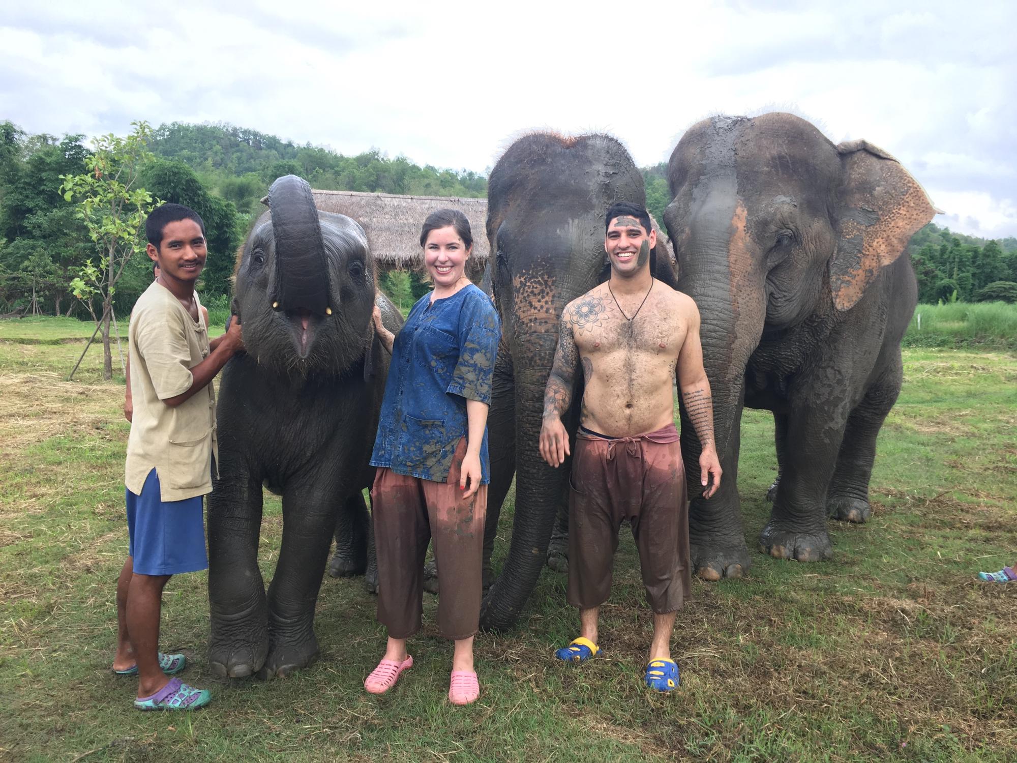 We are “Mahouts” for a day taking care of the elephants. The baby elephant Lana was a sassy baby who had so much personality!