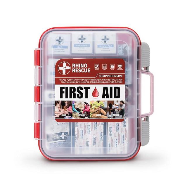 RHINO RESCUE 350 Pieces All-Purpose First Aid Kit, Home & Office Professional Medical Supplies, Ideal for Emergency, School, Car, Survival, Travel, Camping & Hunting