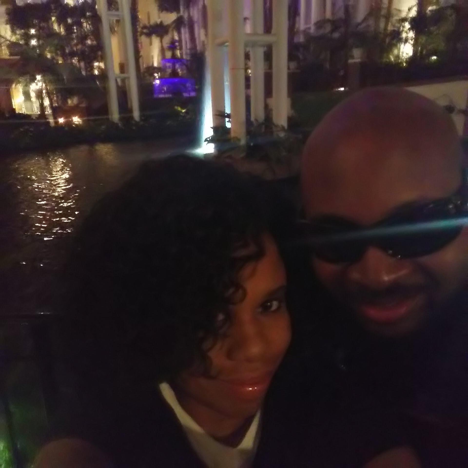 " Our first date, dinner, and conversation at Opryland Conservatory." Tawone was soooo handsome