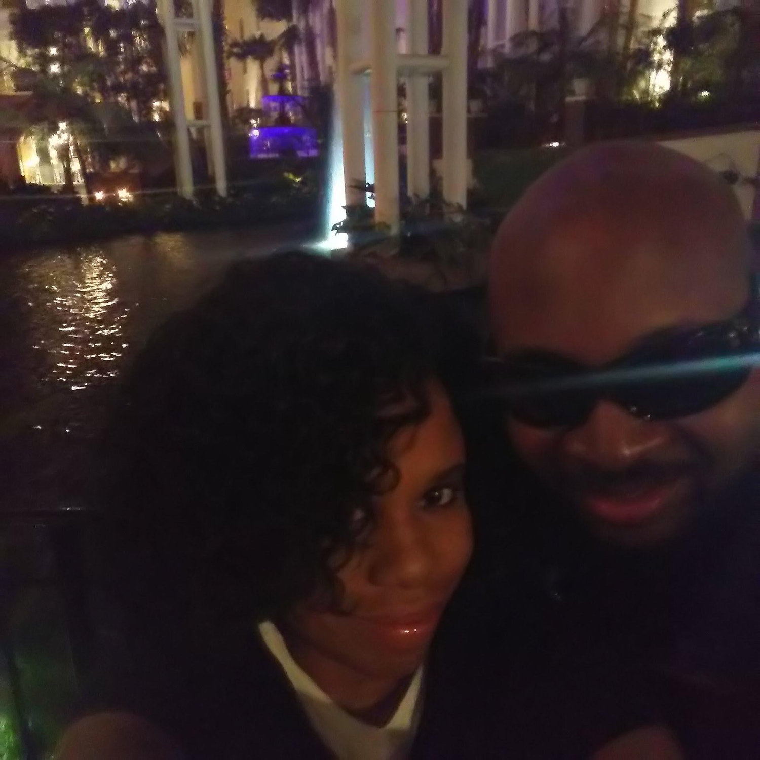 " Our first date, dinner, and conversation at Opryland Conservatory." Tawone was soooo handsome