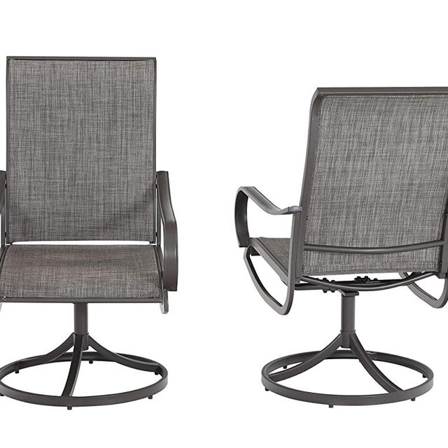Sophia & William Patio Dining Chair Set of 2 Metal Rocker Swivel Chair Outdoor Furniture for Lawn Garden Backyard Sling Mesh Weather Resistant