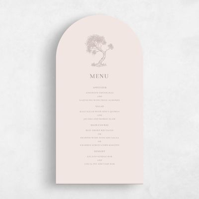 Pink Arch Wedding Menu - Manitou